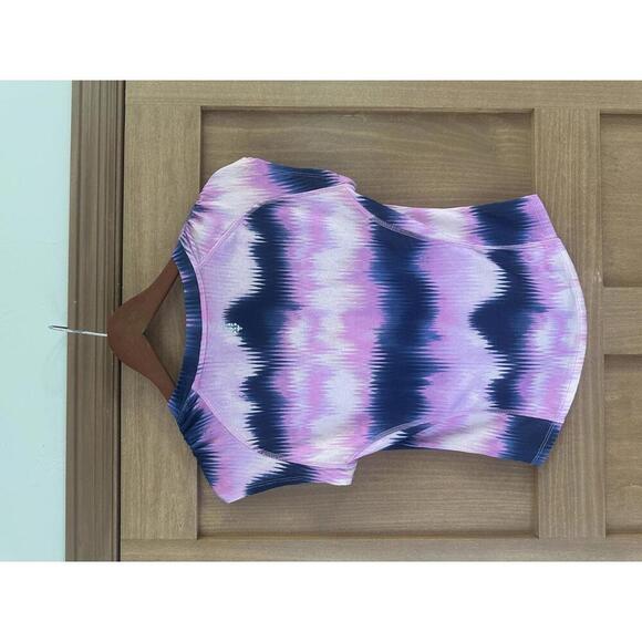 NWOT Free People Movement True North Printed Tee Navy/Pink Gradient Women Small - Picture 6 of 14